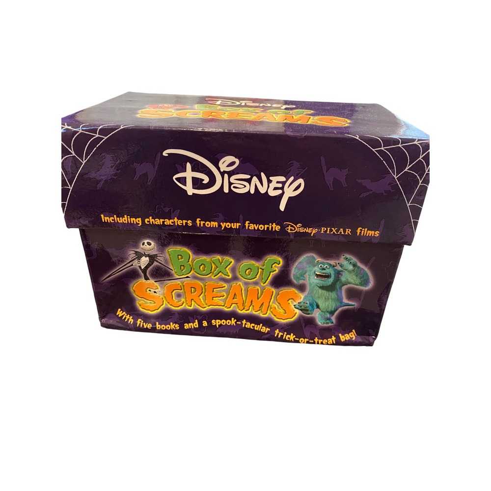 Vintage Disney Box of Screams Halloween Story Book Collection 5 Books Treat Bag